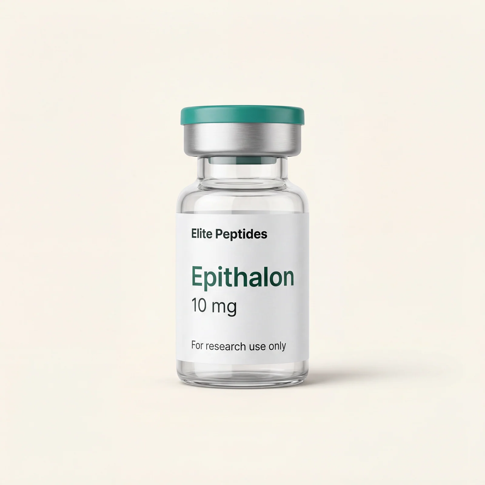 Epithalon (AEDG) research peptide vial — 10mg, independently HPLC-tested, COA on file