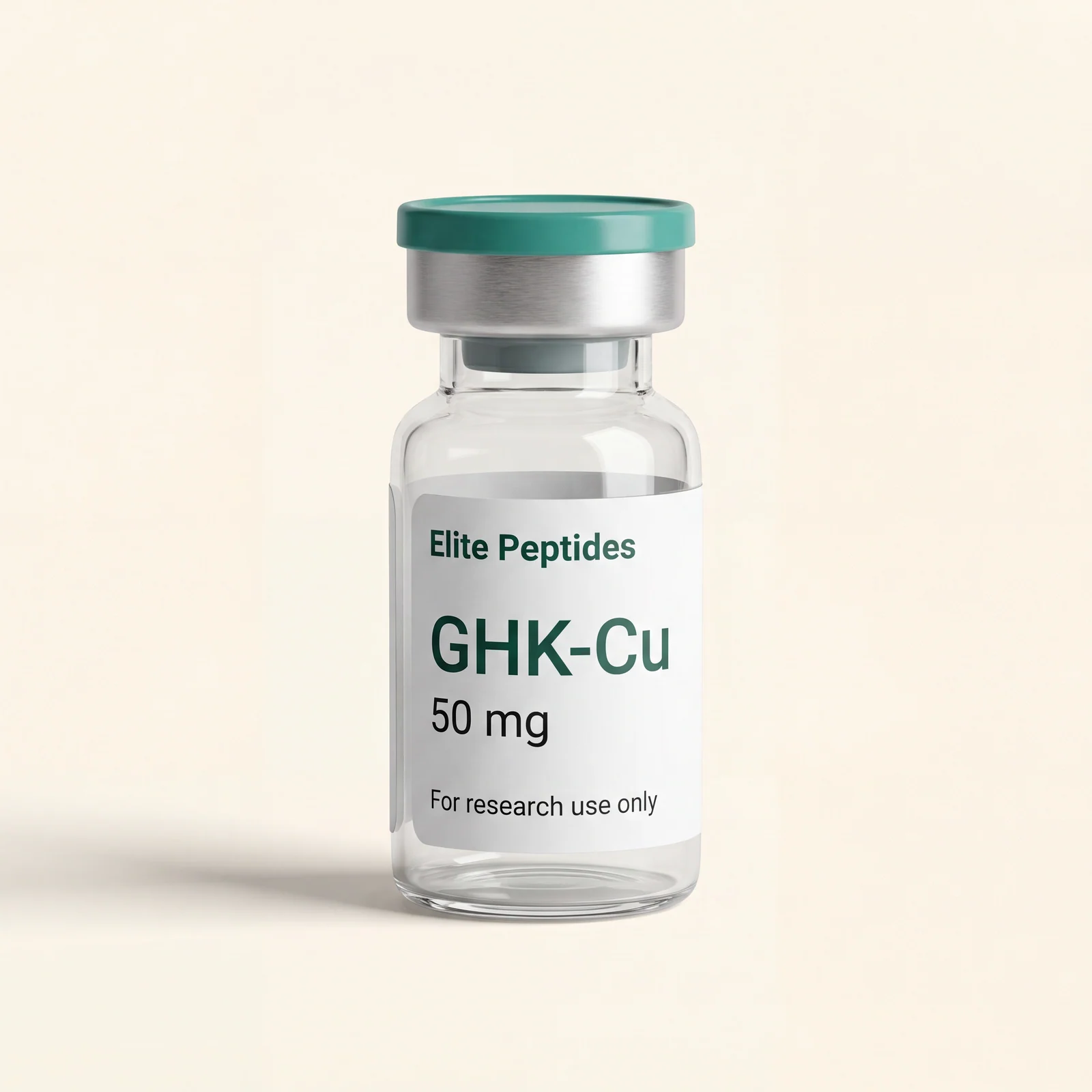 GHK-Cu copper-peptide research vial — 50mg, independently HPLC-tested, COA on file