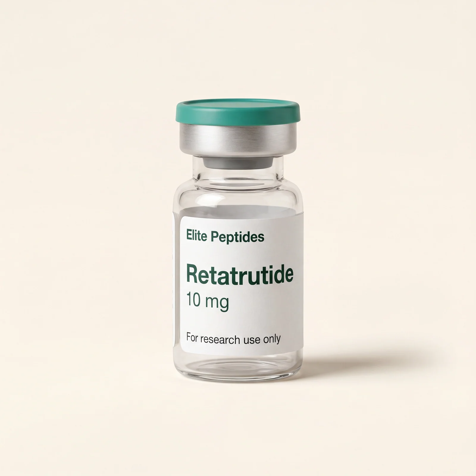 Retatrutide research peptide vial — a GLP-1 / GIP / glucagon receptor research compound, independently HPLC-tested, COA on file