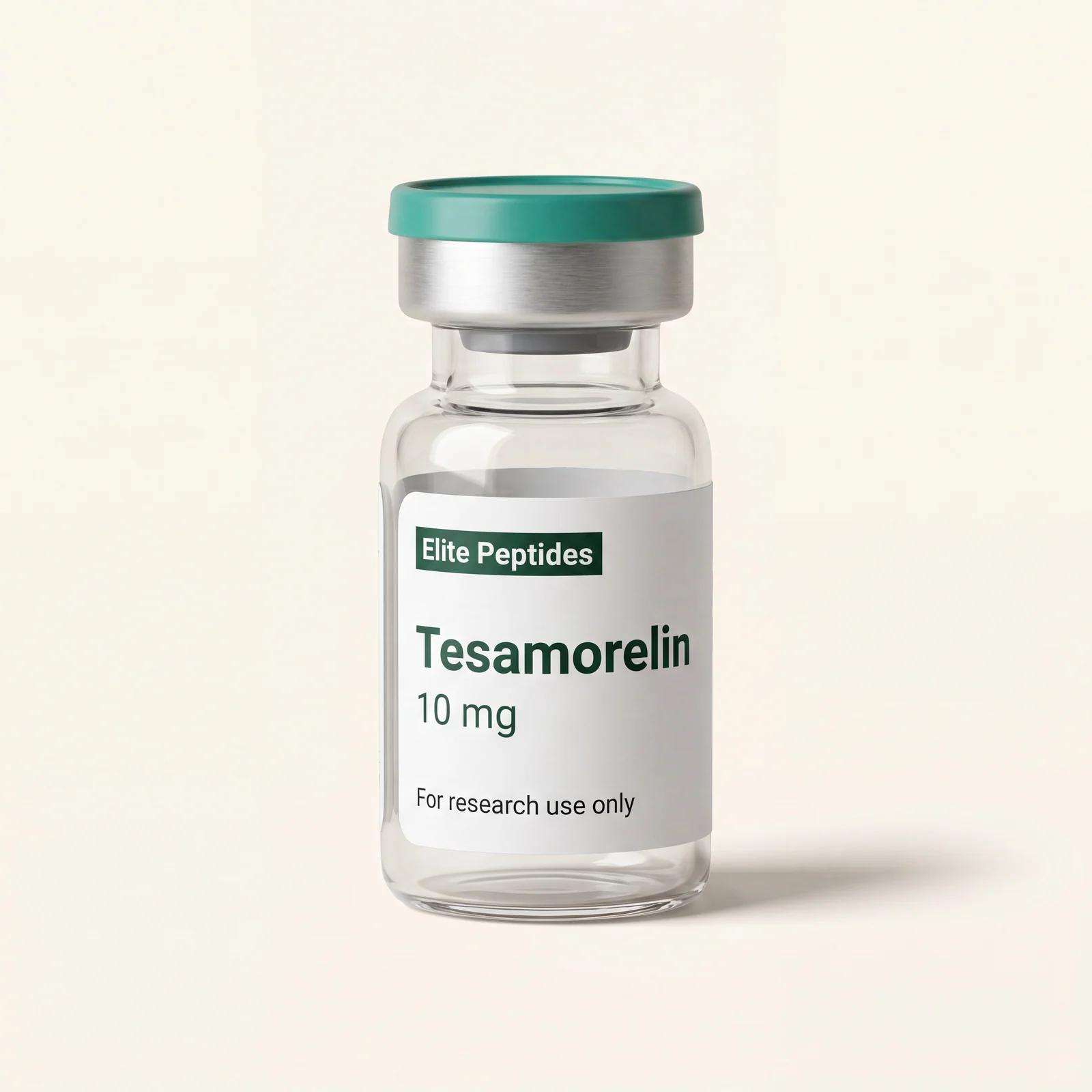 Tesamorelin GHRH-analogue research peptide vial — 10mg / 20mg, independently HPLC-tested, COA on file